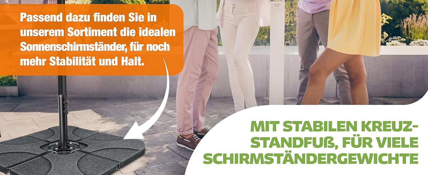 Парасолька від сонця KESSER Ø 350 см, підвісна модель з рукою-кранцем для тераси, балкона та саду, алюмінієвий стійкий каркас, UV-захист, водонепроникна та вітростійка, поворот на 360°, антрацит