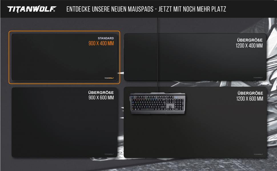 Килимок для миші TITANWOLF XXL 1000x600mm з мотивом Koi Tattoo – великий килимок для геймінгу, покращена точність та швидкість