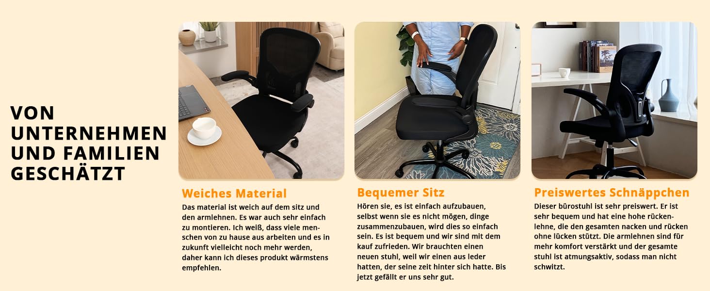 Офісний стілець Synorla ергономічний з підтримкою спини, до 150 кг, поворотний, чорний