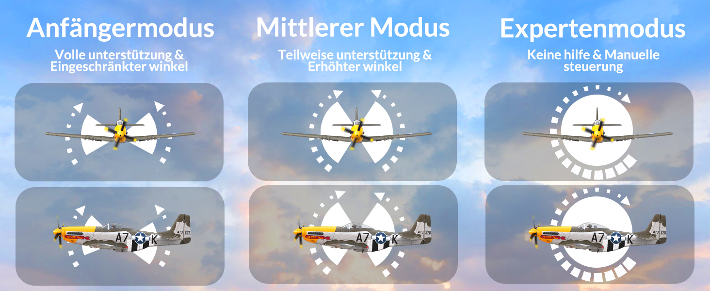 RC літак HAWK'S WORK P-51D Mustang 2.4GHz - Готовий до польоту, 6-осьовий гіростабілізатор, для дітей та початківців (зелений, безщітковий)