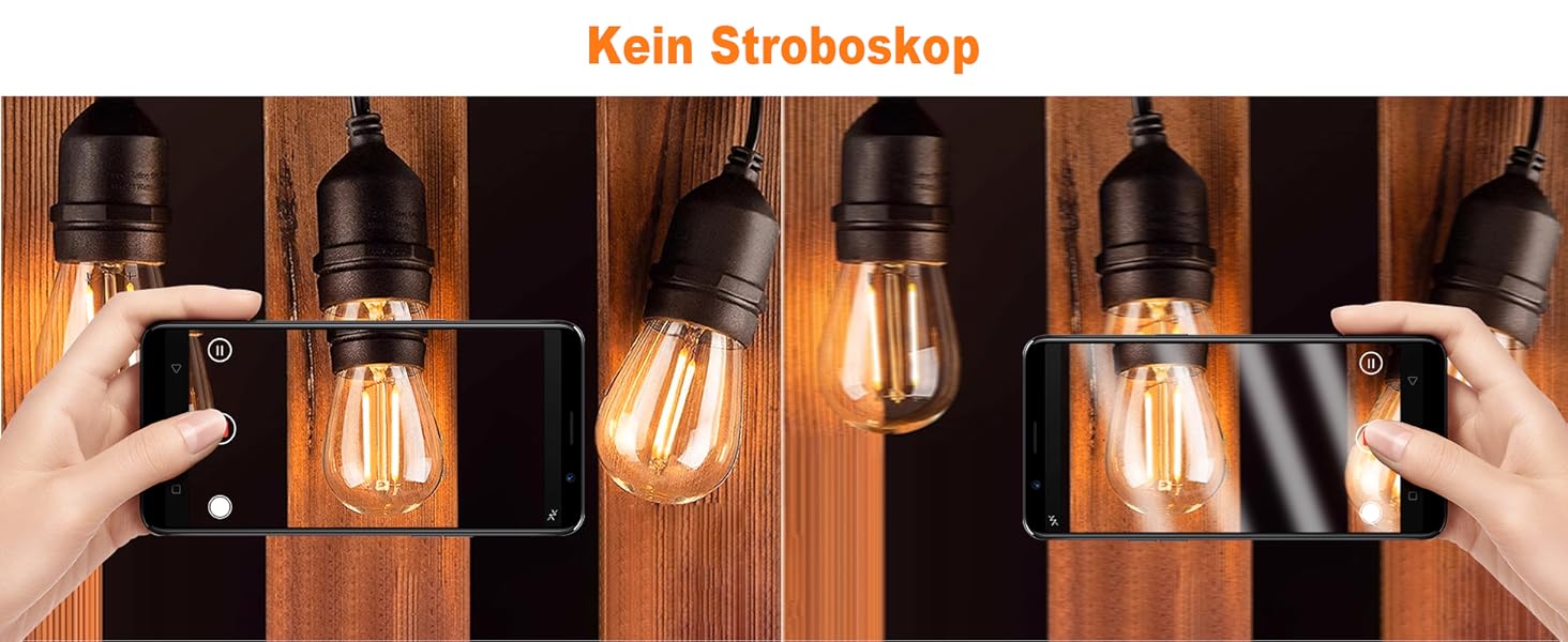 BRIMAX LED гірлянда для вулиці, 30 метрів, AC220-240V, IP44, 46+4 лампочки G40 E12 1W, 2200K тепле біле світло, розширювана, для кемпінгу, ярмарку, саду, вечірки