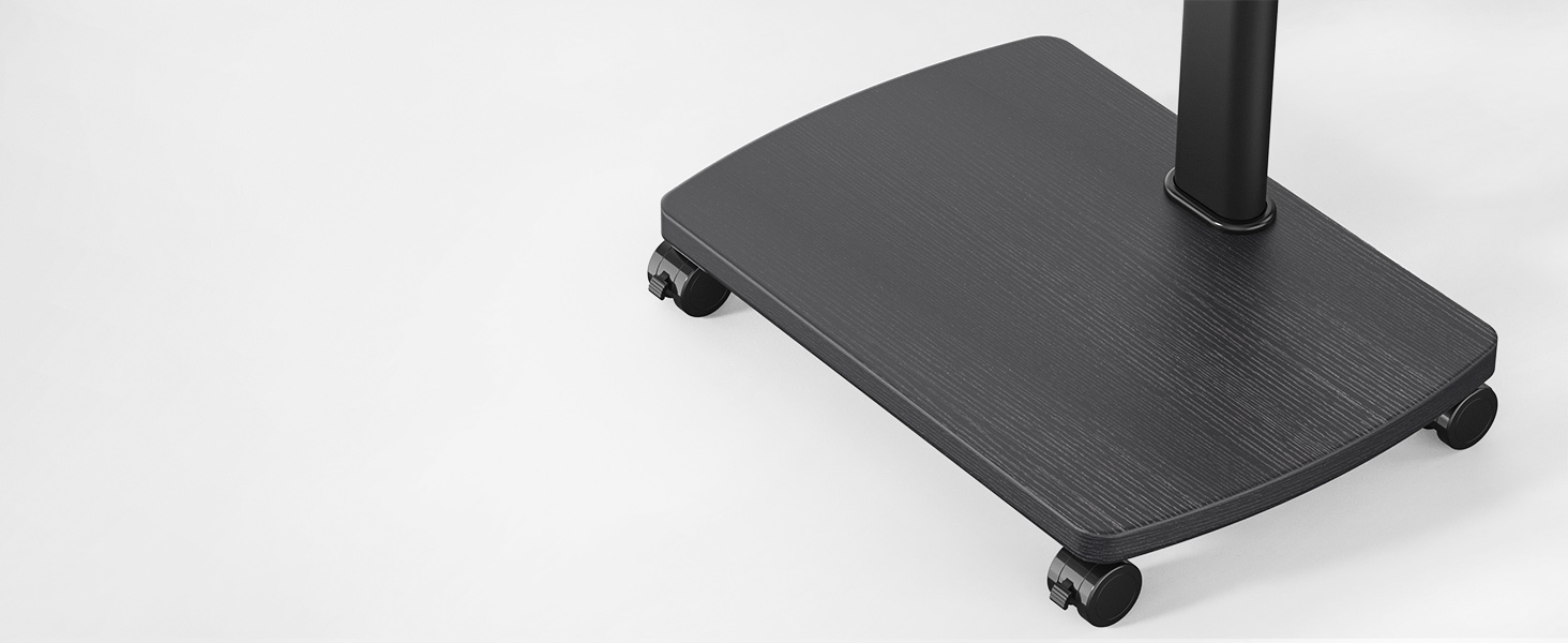 Підставка для телевізора мобільна з дерев'яною основою, поворотна, для TV 19-42 дюйми, чорна, до 20 кг, VESA 200x200 мм