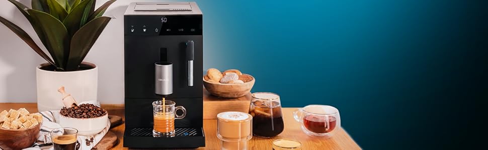 Кавомашина автоматична Cecotec Cremmaet Compact Steam: 19 бар, 1350 Вт, з капучинатором, для зерен, 1.1 л