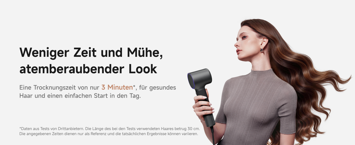 Фен для волосся Laifen Neo Special з безщітковим двигуном 110 000 об/хв, іонізацією 200 млн негативних іонів та інтелектуальним контролем температури, 2 магнітні насадки, колір Starlight Black