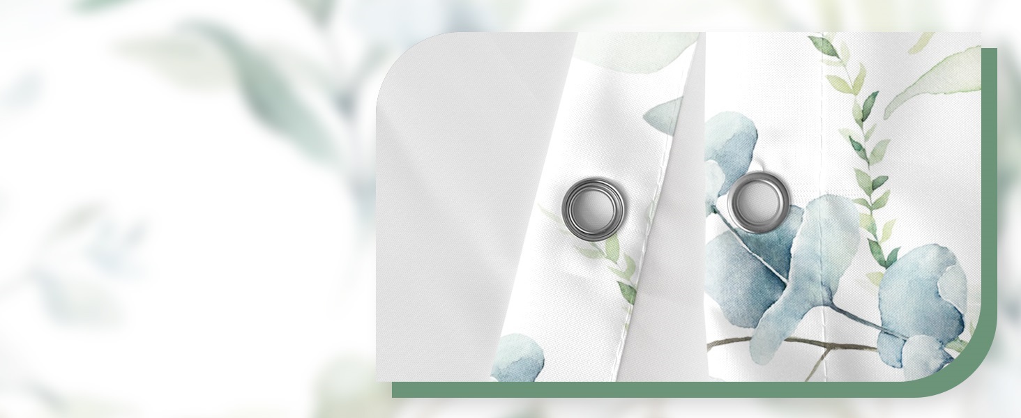 Шторка для душу 180x220 см, антигрибкова, з тропічним дизайном (зелені пальмові листя, евкаліпт, гриби), водонепроникна, з поліестеру, придатна для прання, для ванної кімнати, з 12 гачками