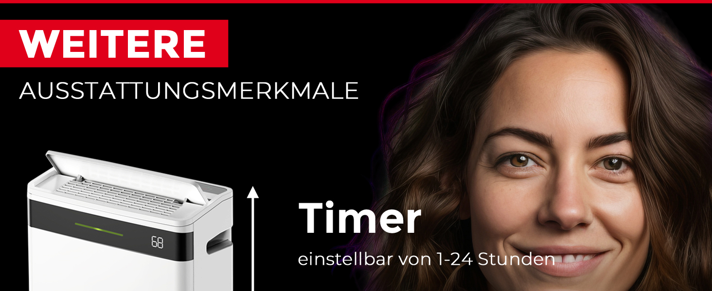 Електричний осушувач повітря AEF2000 - 20 л/день, до 30 м², тихий, з автовимкненням, гігростатом та сенсорним дисплеєм. Ідеально для спальні та ванної кімнати. З керуванням через додаток.