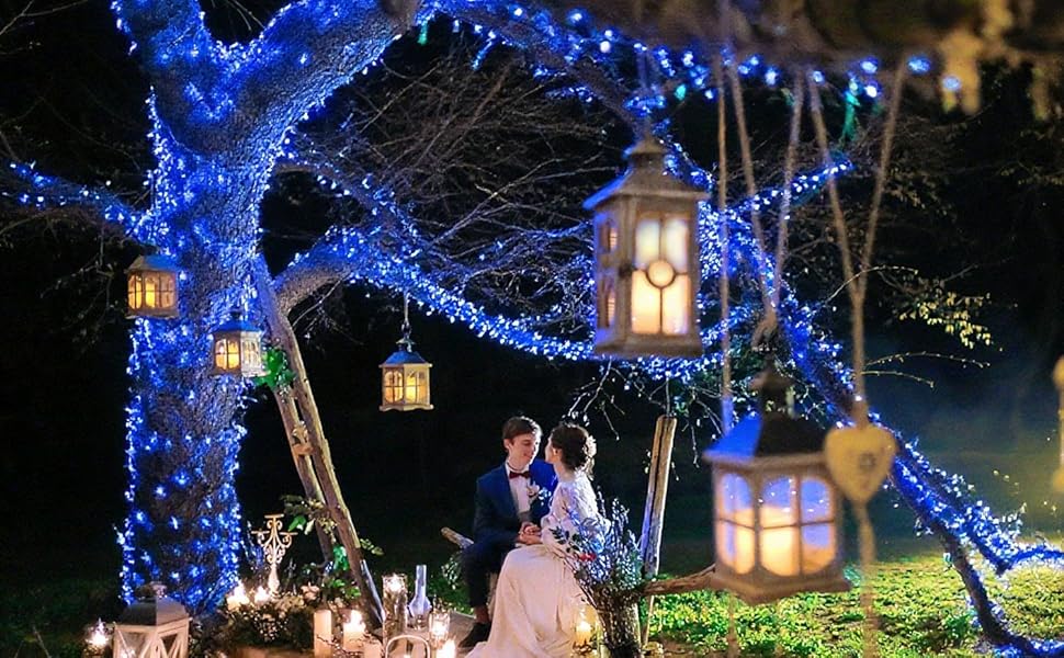 Ланцюжок прикрас LED 100 шт., 10 м, 8 режимів, пульт, таймер, тепле біле світло, диммування, вологостійкий, для дому та саду