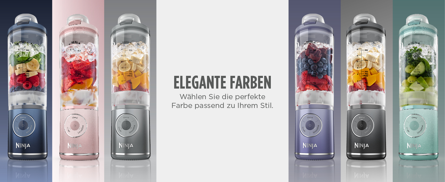 Портативний блендер Ninja Blast Max: 570 мл, акумулятор, 3 функції, для смузі та протеїнових коктейлів (BC251EULD)