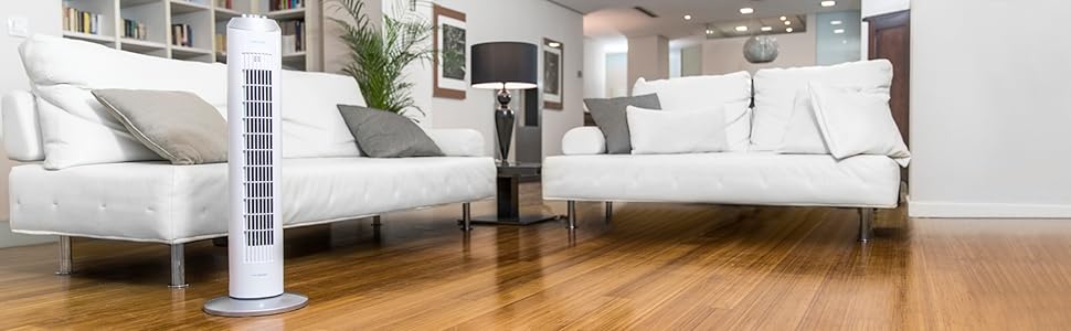Вентилятор Cecotec EnergySilence 8090 Skyline 84 см, 60 Вт, з таймером, білий