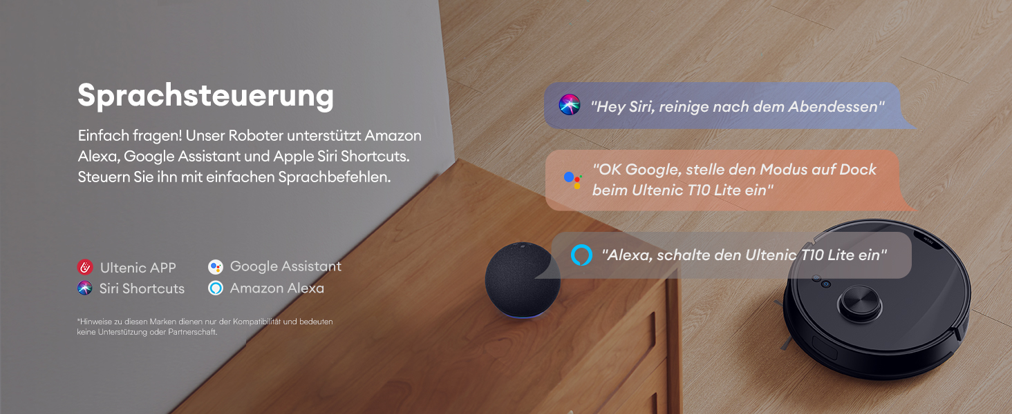 Робот-пилосос Ultenic T10 Lite з функцією миття, LiDAR-навігація, 5000Pa потужність всмоктування, 180 хвилин роботи, для шерсті тварин, килимів та твердих підлог