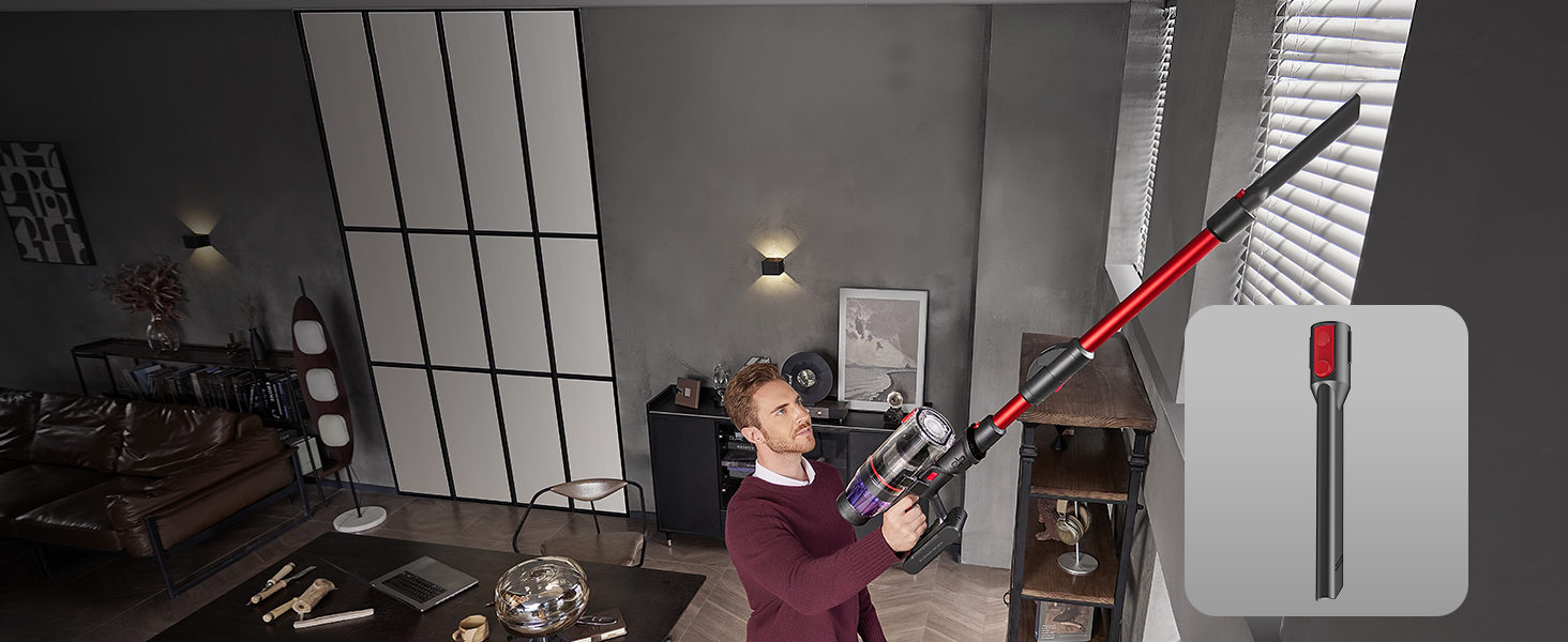 Бездротовий акумуляторний пилосос Ultenic U16 Flex: 550W, 50000Pa, 60 хв роботи, сенсорний екран, труба-кліпса, док-станція, антизаплутування для твердих поверхонь, килимів та шерсті тварин