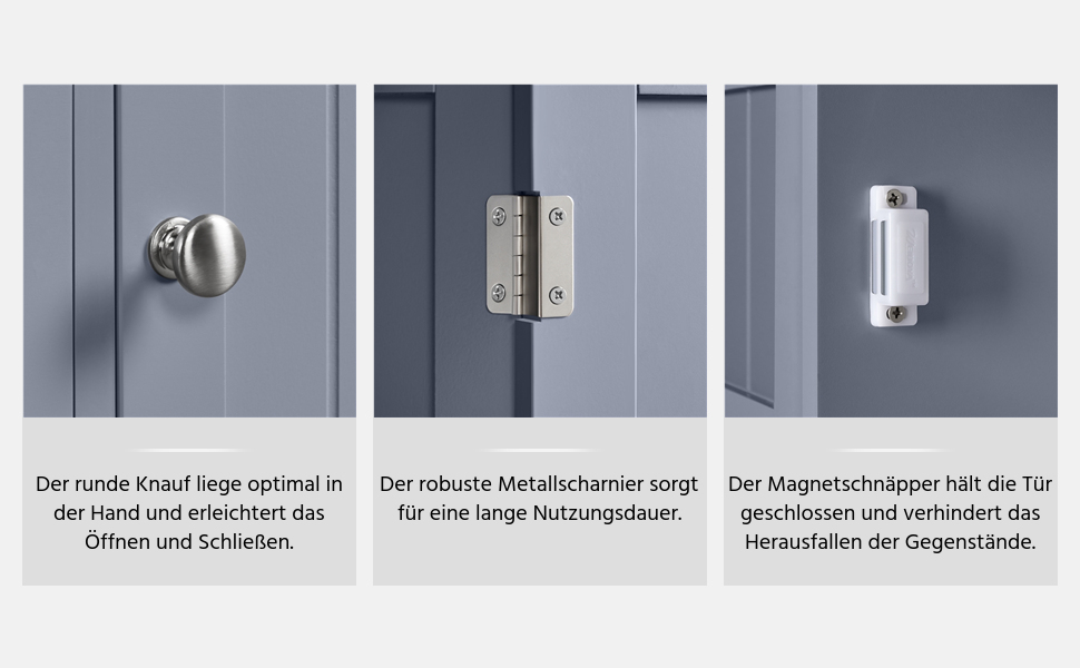 Шафа для ванної кімнати Yaheetech з 3 висувними ящиками та 1 дверцятами, регульовані полиці, 66x35x90 см (Сірий)