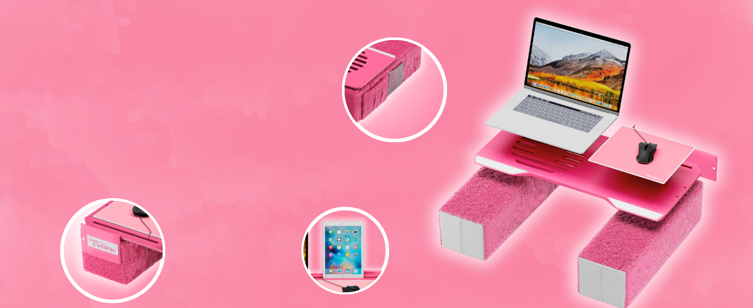 Couchmaster CYWORX: ергономічний стіл для ноутбука на диван, софу чи ліжко (рожевий)