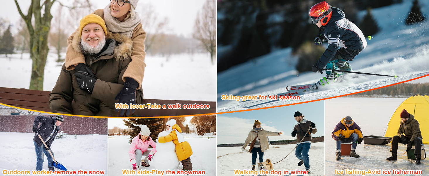 Гріючі рукавички для чоловіків та жінок з сенсорним екраном, водонепроникні, з акумулятором 7.4V 5500mAh, USB-C, електричні, перезаряджувані, вітрозахисні, для роботи на відкритому повітрі TG01 M