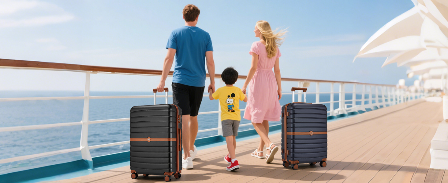 Чемодан KONO середнього розміру 66см з ABS+PC, з подвійними колесами та кодовим замком (Темно-зелений/Коричневий)