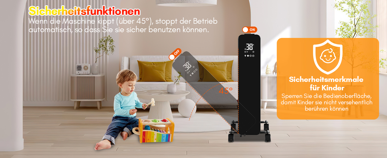 Електричний конвектор Daromigo 2000W з термостатом та WiFi, IP24, настінний, інфрачервоний, чорний