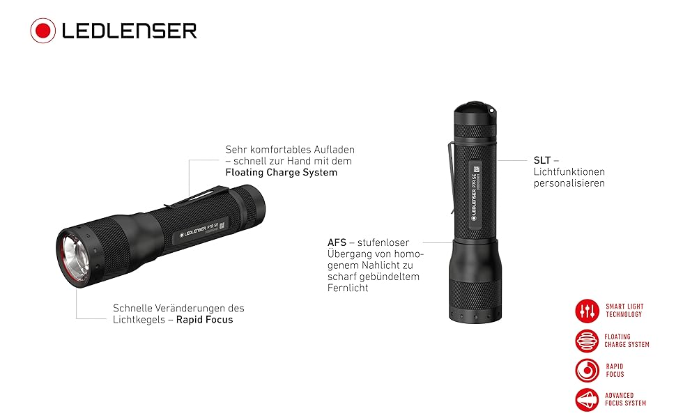 Світлодіодний ліхтар Ledlenser P7R SE, 1100 лм, акумуляторний, фокус, 220 м, 40 год, стробоскоп