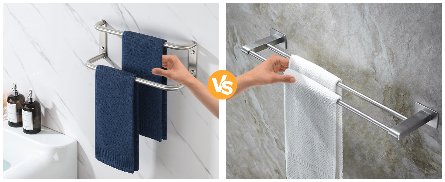 Тримач для рушників подвійний з нержавіючої сталі 304, 80 см, для ванної кімнати та кухні