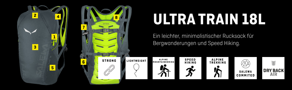 Рюкзак Salewa Unisex Ultra Train 18l (1 Pack) один розмір Flame