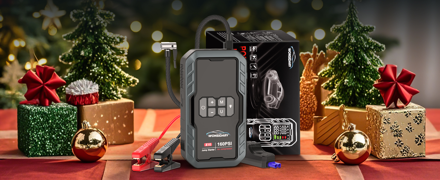 Powerbank Starthilfe 7000A для автомобіля: 27000 mAh, 160 PSI, компресор, LED-ліхтарик, для 12V бензинових та дизельних двигунів (до 8.0L)