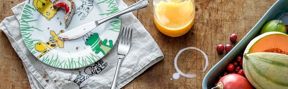 Набір дитячого столового прибору WMF Biene Maja (4 шт.), нержавіюча сталь, для дітей від 3 років, Cromargan, придатний для миття в посудомийній машині