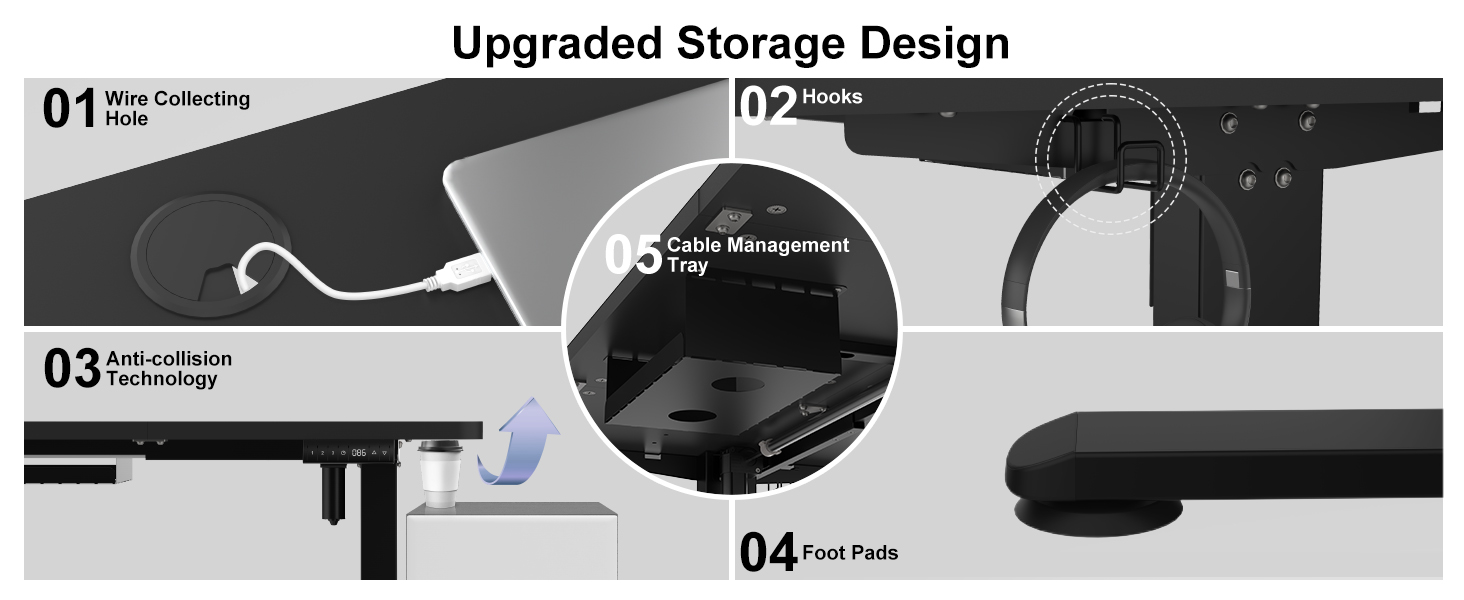 Електричний регульований стіл Homall 120x60 см з пам'яттю, комп'ютерний стіл Standing Desk білий + бежевий