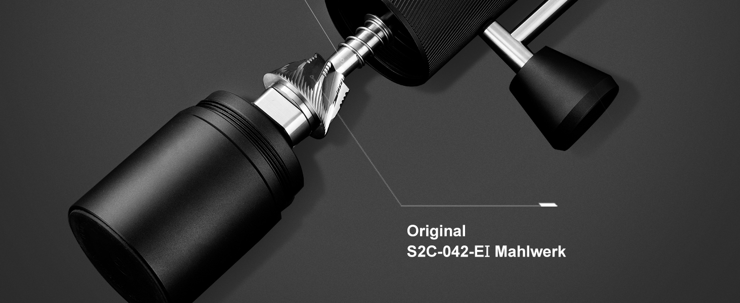 Ручна кавомолка TIMEMORE Chestnut з нержавіючої сталі, шліф Kegelschliff S2C, для еспресо та френч-пресу, чорна