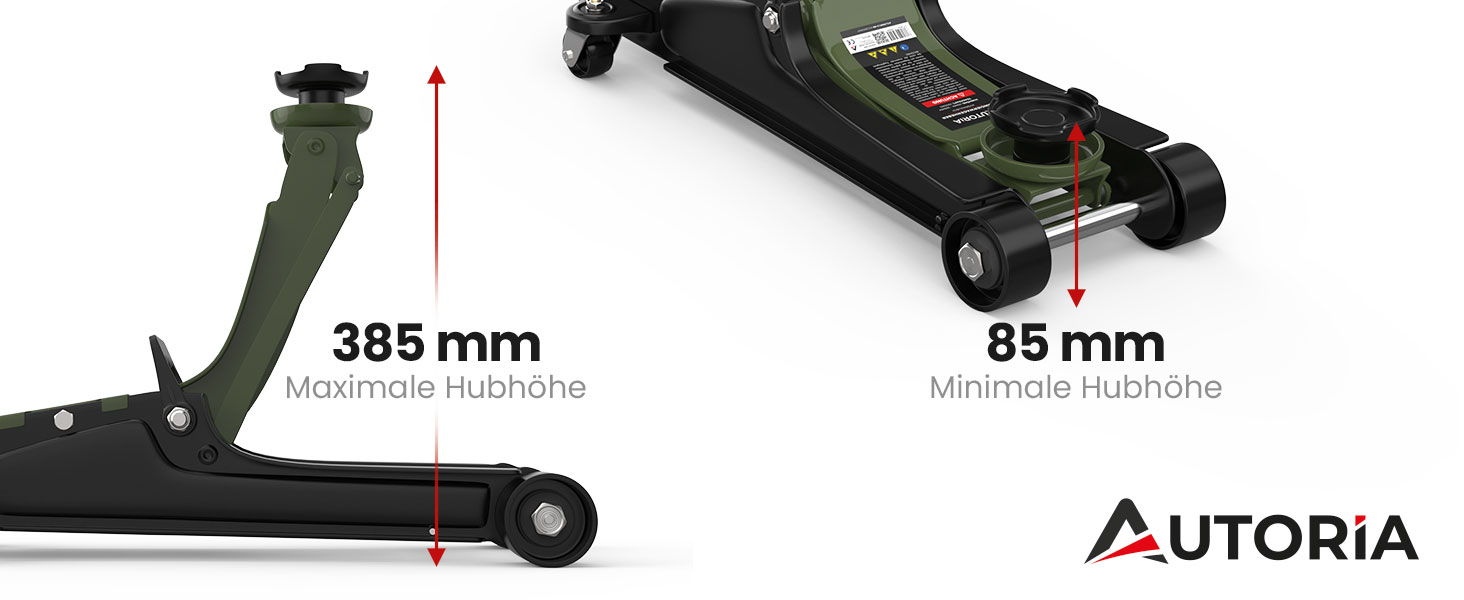 Гідравлічний домкрат Wagenheber 2.5T низькопрофільний для легкових авто та авто з низькою посадкою, зелений оливковий, до 2500 кг, з кейсом та 3 гумовими накладками