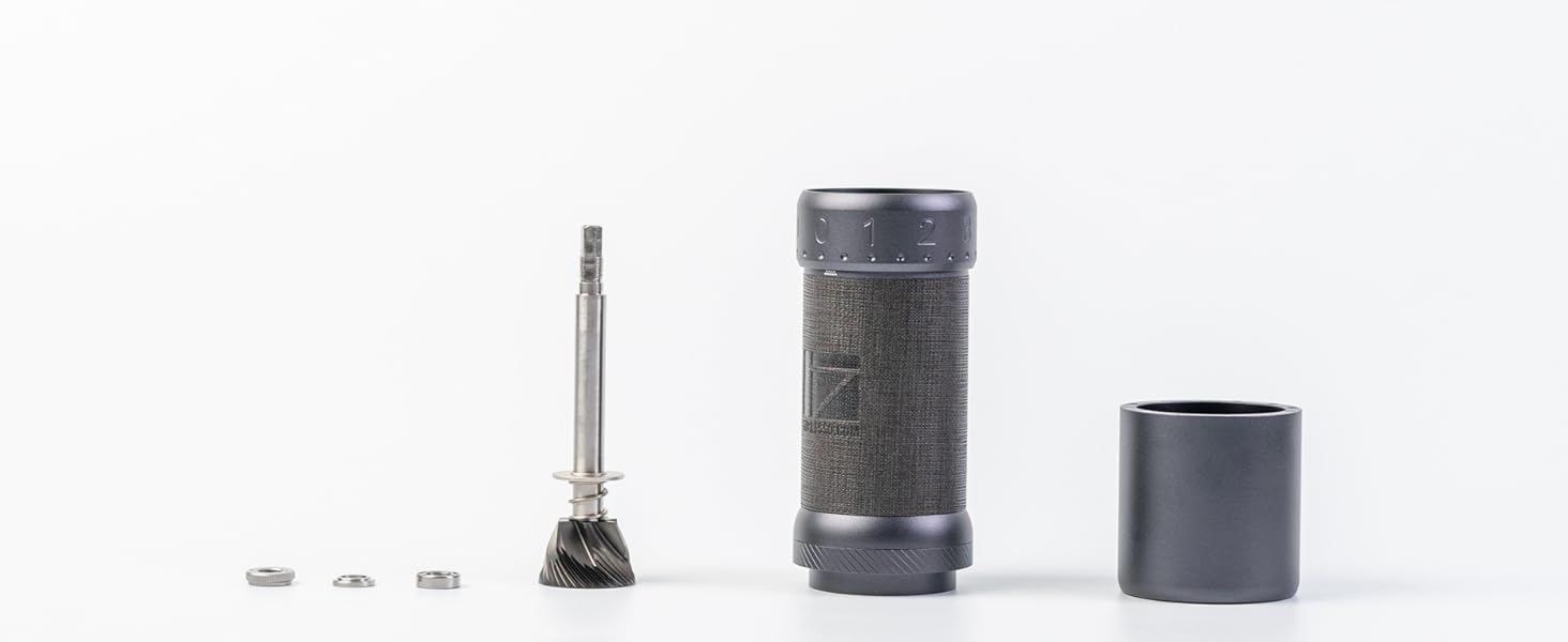 Кавомолка ручна 1Zpresso J-Ultra, сірий колір, конічні жорна, складний руків'я, магнітний контейнер 40г, регулювання помелу, швидка кавомолка для еспресо