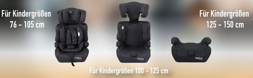 Автокрісло Kinderautositz 9-36 кг, 3-точкова система безпеки, для дітей 15 місяців, чорний колір, регульована підголовник, ECE R129/03