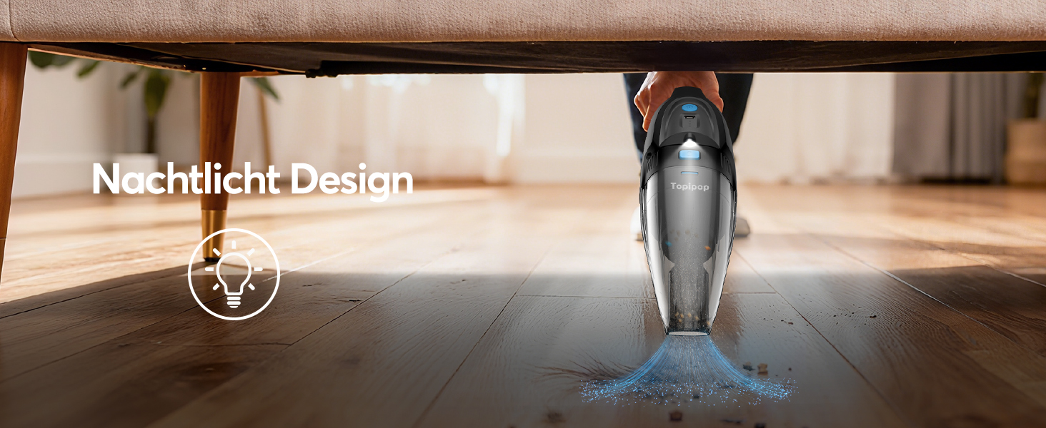 Акумуляторний ручний пилосос для авто та дому, потужність 25000Па, бездротовий з HEPA-фільтром та набором насадок, для шерсті тварин та килимів (Чорний)