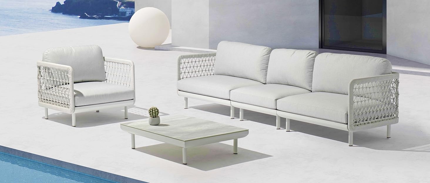 Накладка для садово-патіо меблів F&J Outdoors: водовідштовхувальна, захист від сонця, для 3-х місць, 208x99x61/89 см, бежева