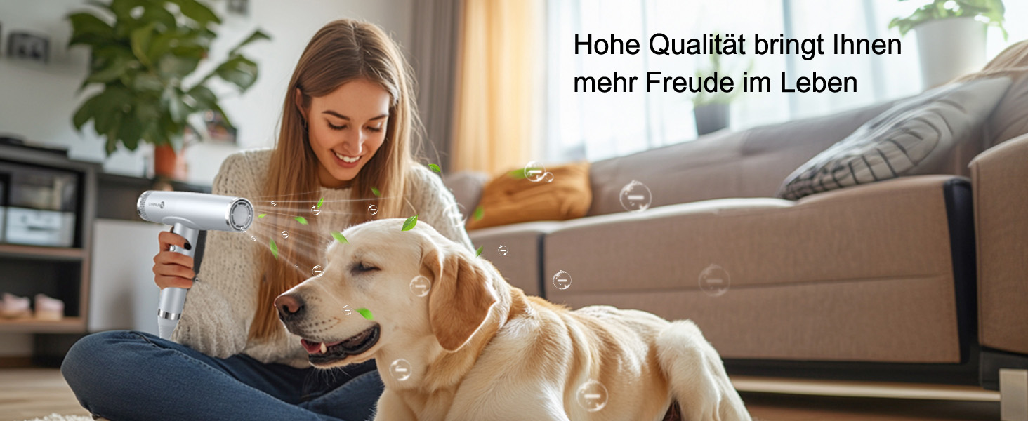 Іонний фен для волосся Slopehill з безщітковим двигуном 110 000 об/хв, біокерамічне покриття та магнітним дифузором, світло-сірий