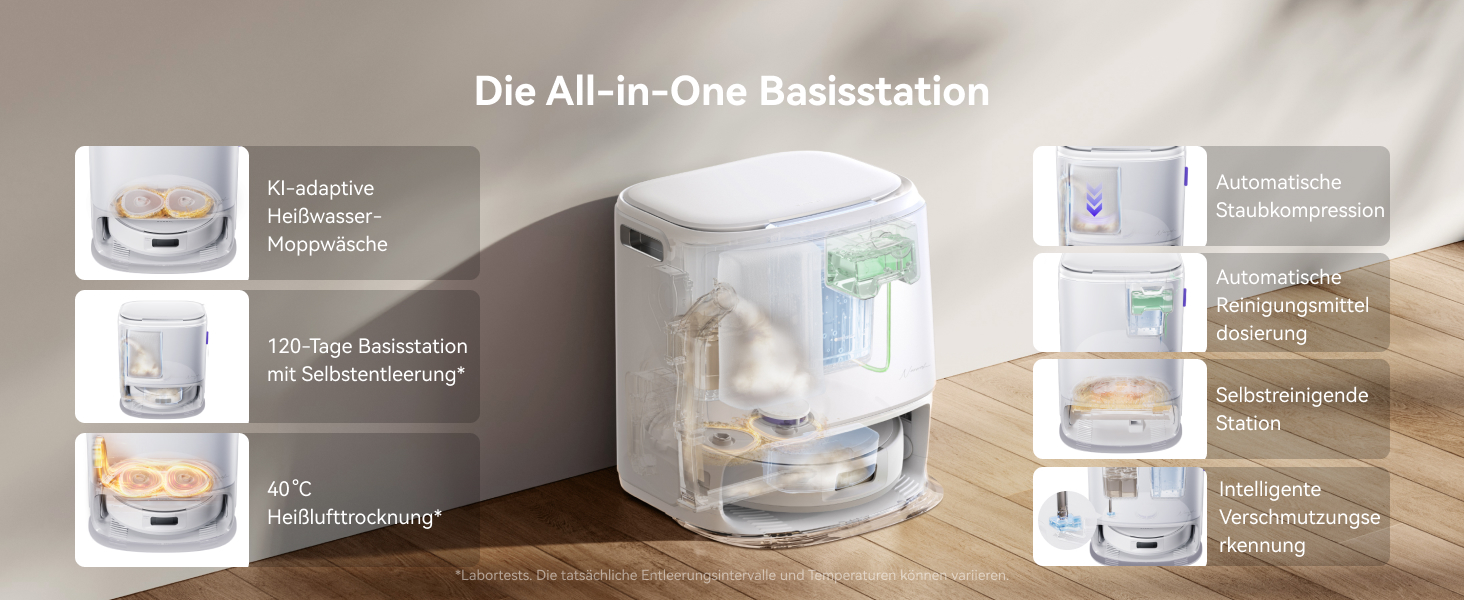 Робот-пилосос NARWAL Freo Z10 з функцією миття підлоги, 15000 Па, гаряча вода 75°C, автопорожнення, уникнення перешкод, антизаплутування для шерсті тварин