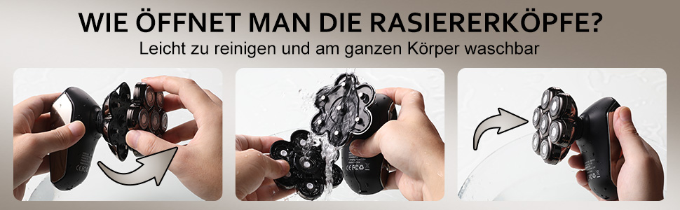  Електрична  бритва для чоловіків, водонепроникна IPX7, 7 бритвених головок, тример для волосся в носі, тип C, 5-