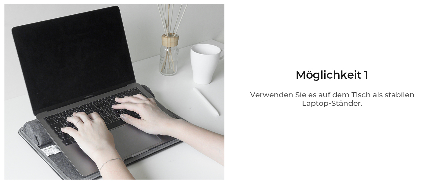 Підставка для ноутбука на коліна, подушка-стільниця для дому, офісу, ліжка/дивану/софи, для ноутбуків до 17 дюймів, планшетів, 30.5 x 57 x 4.5 см, (Mittel – PU)
