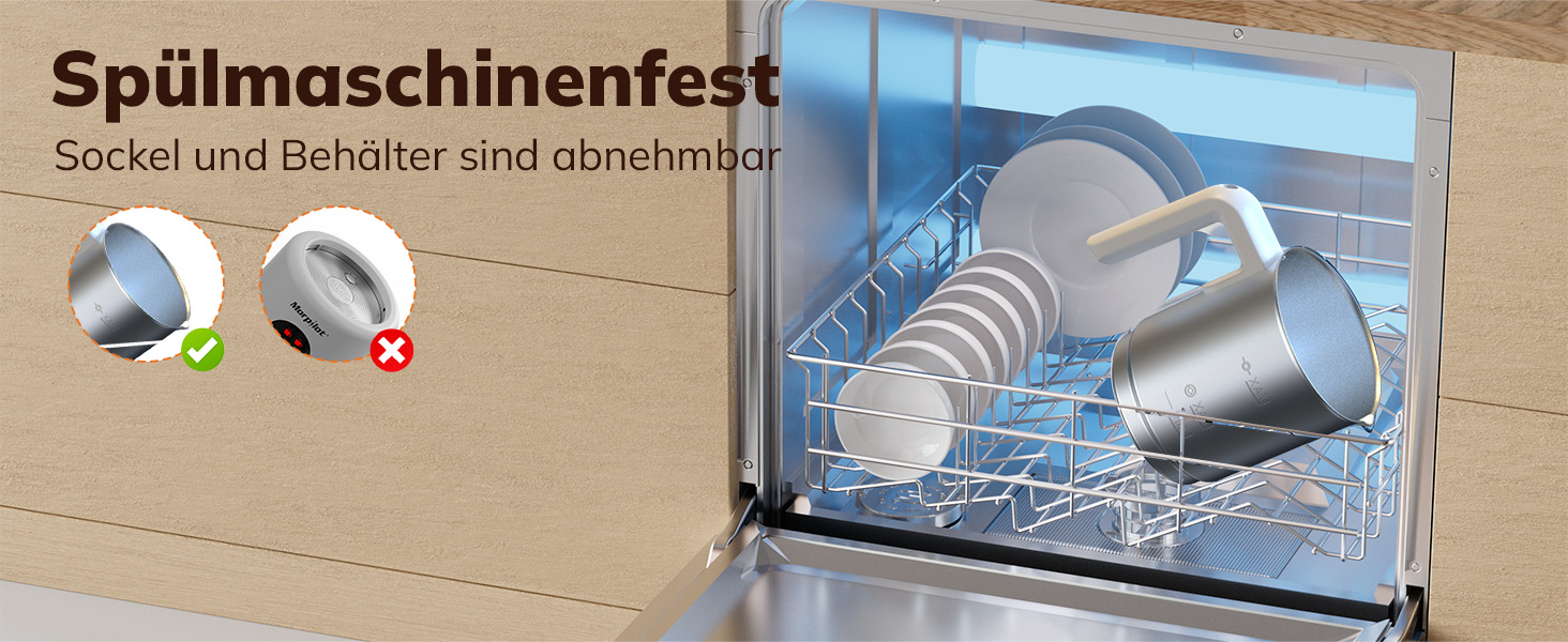 Електричний піноутворювач для молока Morpilot 6-в-1, 130-500 мл, 600 Вт, нержавіюча сталь