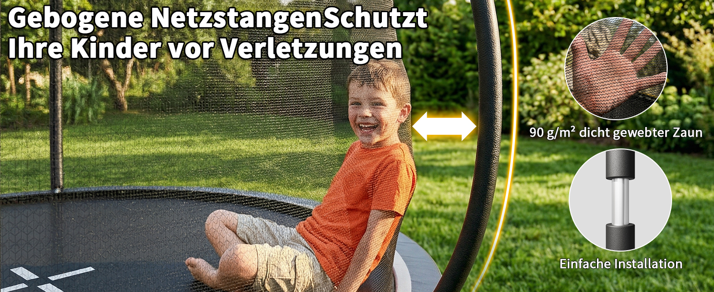 Батут JUMMICO вуличний Ø360 см з сіткою безпеки, чорний - для дітей та дорослих