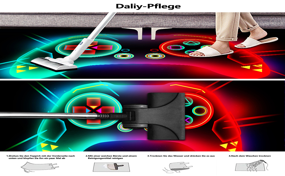 Килим-ілюзія HOLAVIDA 3D Vortex, УФ-реактивний, нековзний, світиться, 180x120см (Стиль-4)