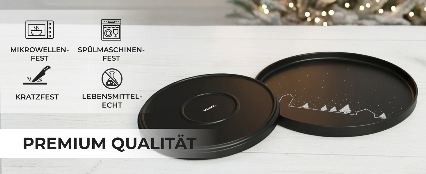 Набір чашок Miamio на Новий Рік, 4 шт, 500 мл (чорні) / Кавові чашки для святкування, мінімалістичний зимовий дизайн, подарунок на Новий Рік, безпечні для миття в посудомийній машині та використання в мікрохвильовій печі – Зимова колекція