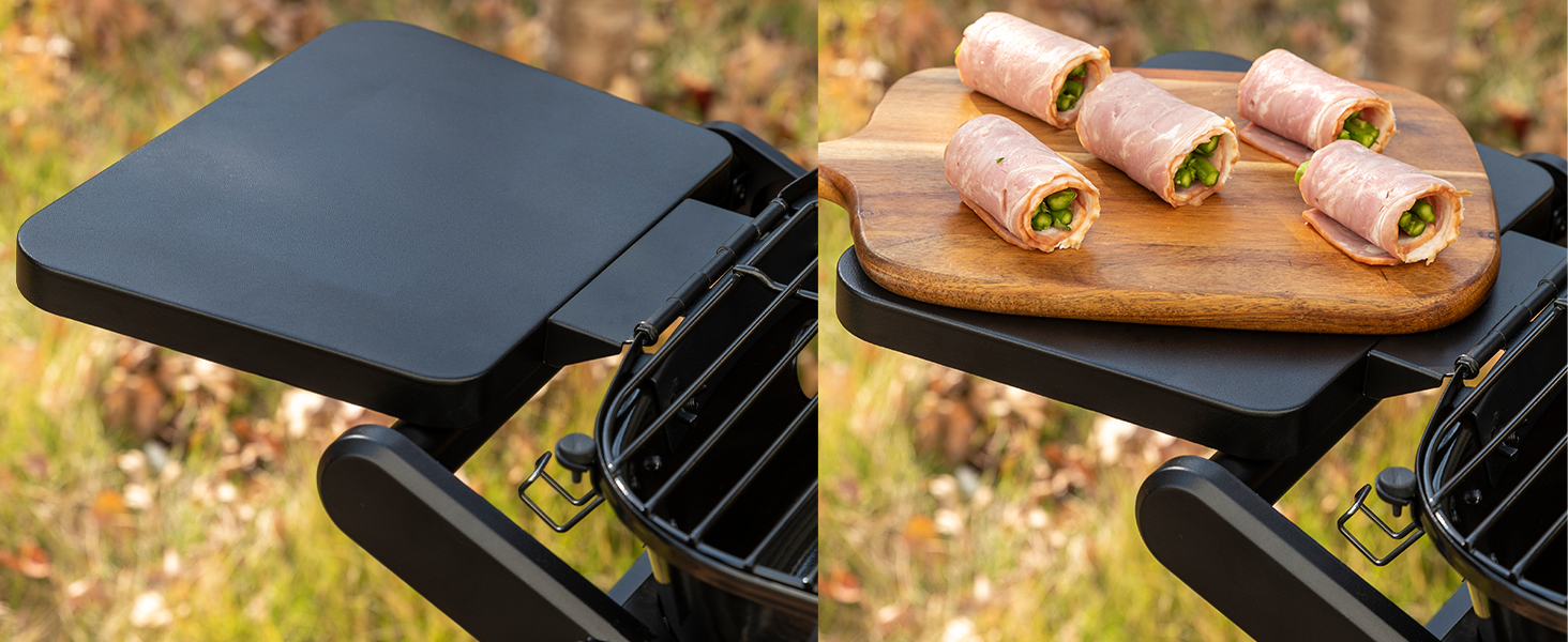 Складаний візок-підставка для газового гриля Royal Gourmet GT2005-G, стіл для гриля на колесах з гаками, чорний