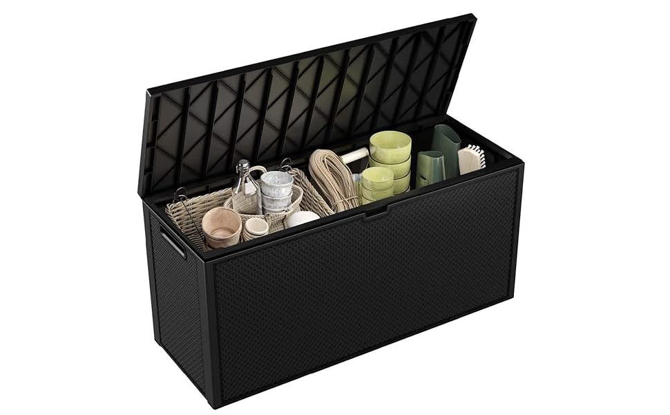 Ящик для зберігання Koll Living 270л з ручками та колесами для подушок, садових інструментів та іграшок - водонепроникний, вентильований