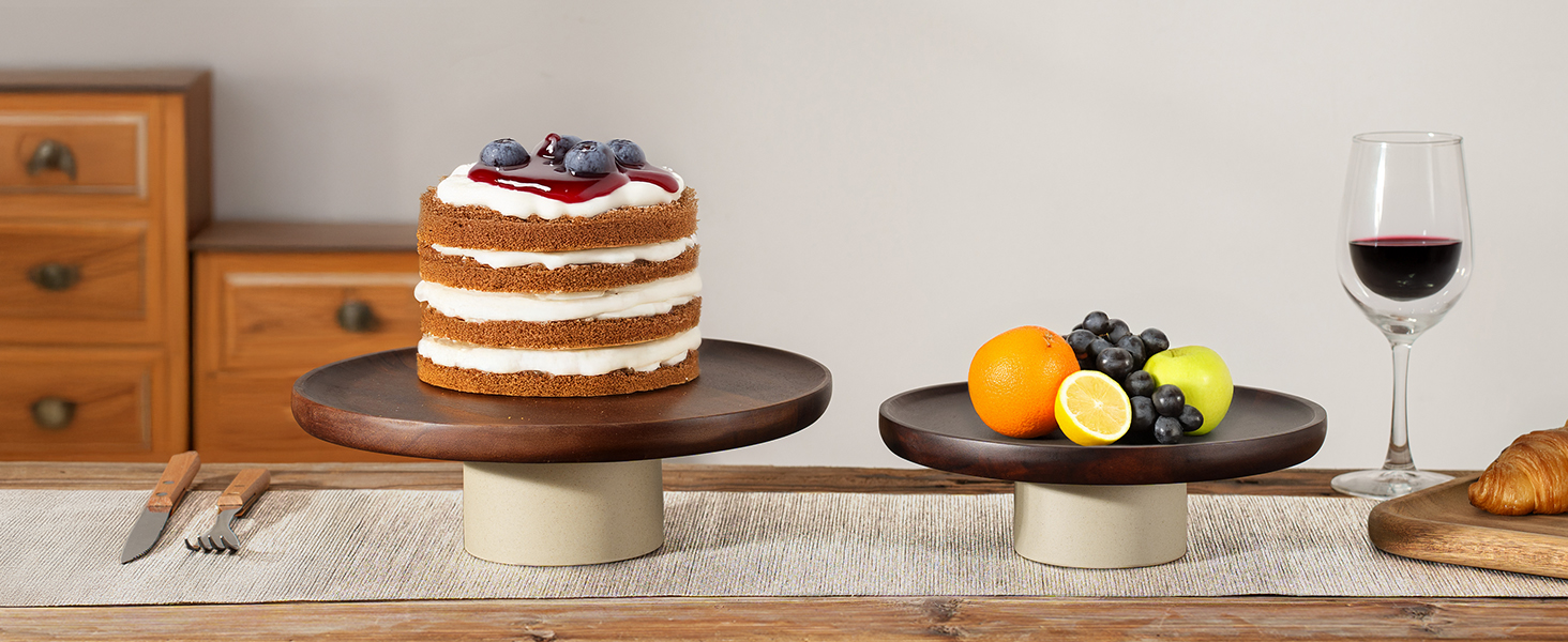Підставка для тортів CEEFU Rustikaler з акацієвого дерева, 22.9 см, натуральний колір, для весільних тортів та десертів
