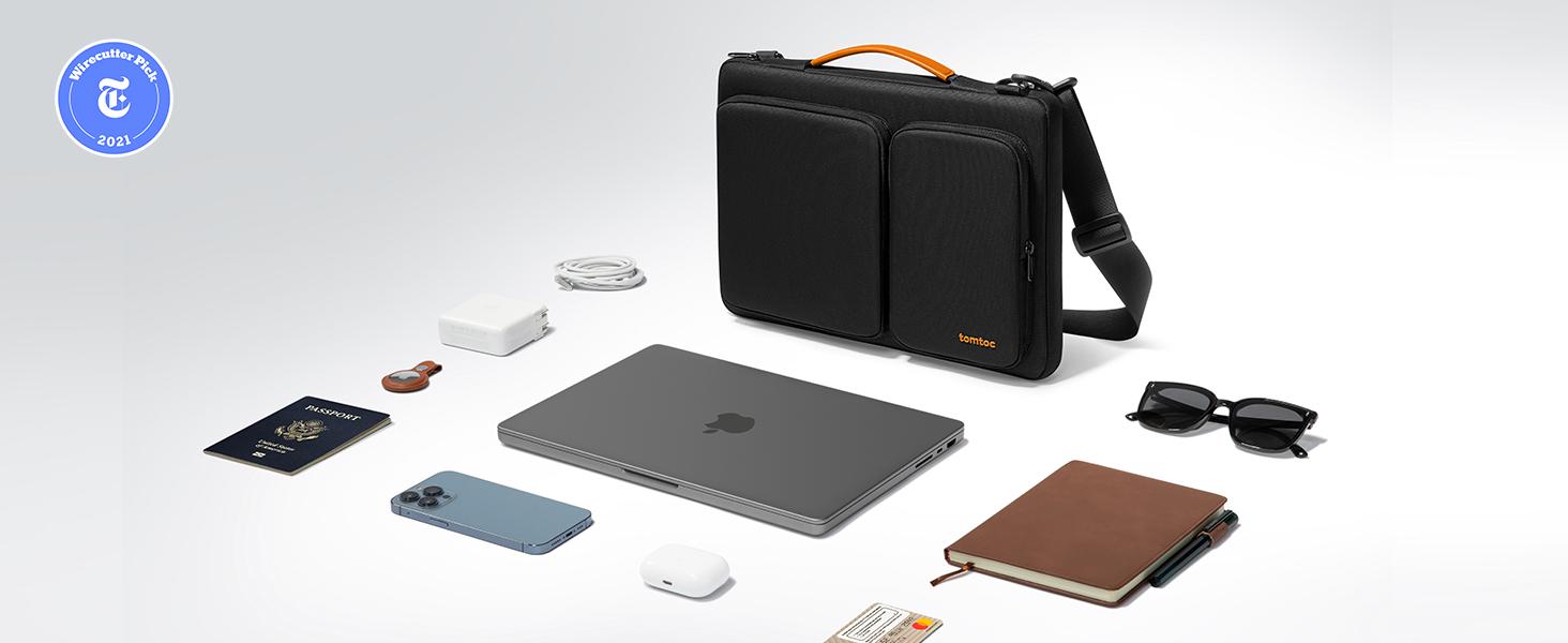 Захисний чохол-сумка tomtoc 360° для MacBook Pro 16" (M1/M2/M3/M4/M5 Pro/Max), чорний
