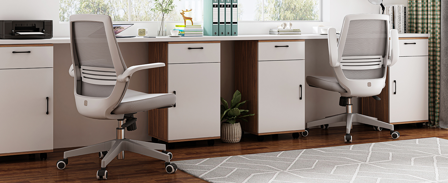 Офісний крісло SIHOO ергономічне з регульованими підлокітниками, підтримкою попереку та м'якою спинкою Mesh. Сірий колір.