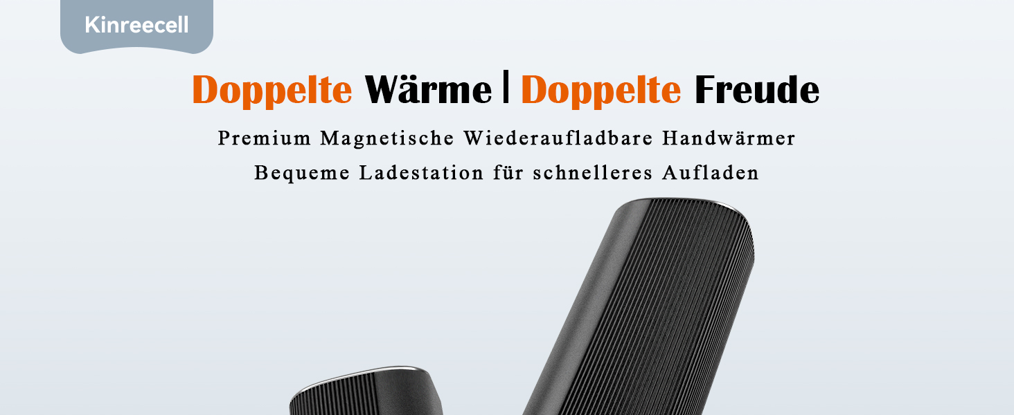 Електричні грілки для рук KINREECELL 10000mAh, 2 шт., з магнітним з'єднанням, зарядний кейс, 4 режими нагріву, до 55°C, тривалий час роботи, портативні