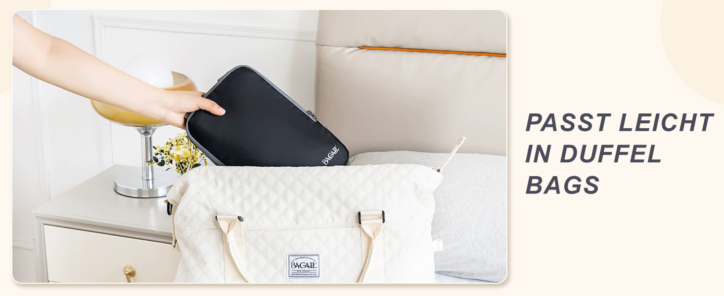 Набір компресійних органайзерів для одягу в дорогу Eono by Amazon, 4 шт, темно-синій — пакувальні куби для валізи та рюкзака