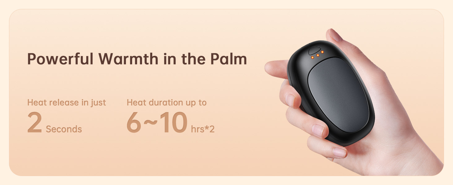 Jonwall Електричні грілки для рук, перезаряджувані, 2 шт. у наборі, USB, портативні, 3 рівні нагріву, для кемпінгу, полювання, гольфу, подарунок для жінок та чоловіків (сірі)