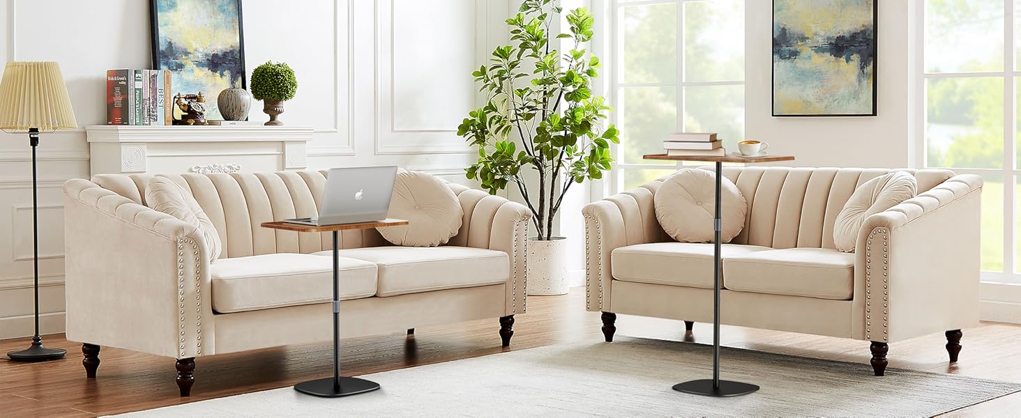 Регульований підставка для ноутбука, мобільний столик для дивану/приліжкові, дерев'яний подіум, чорний