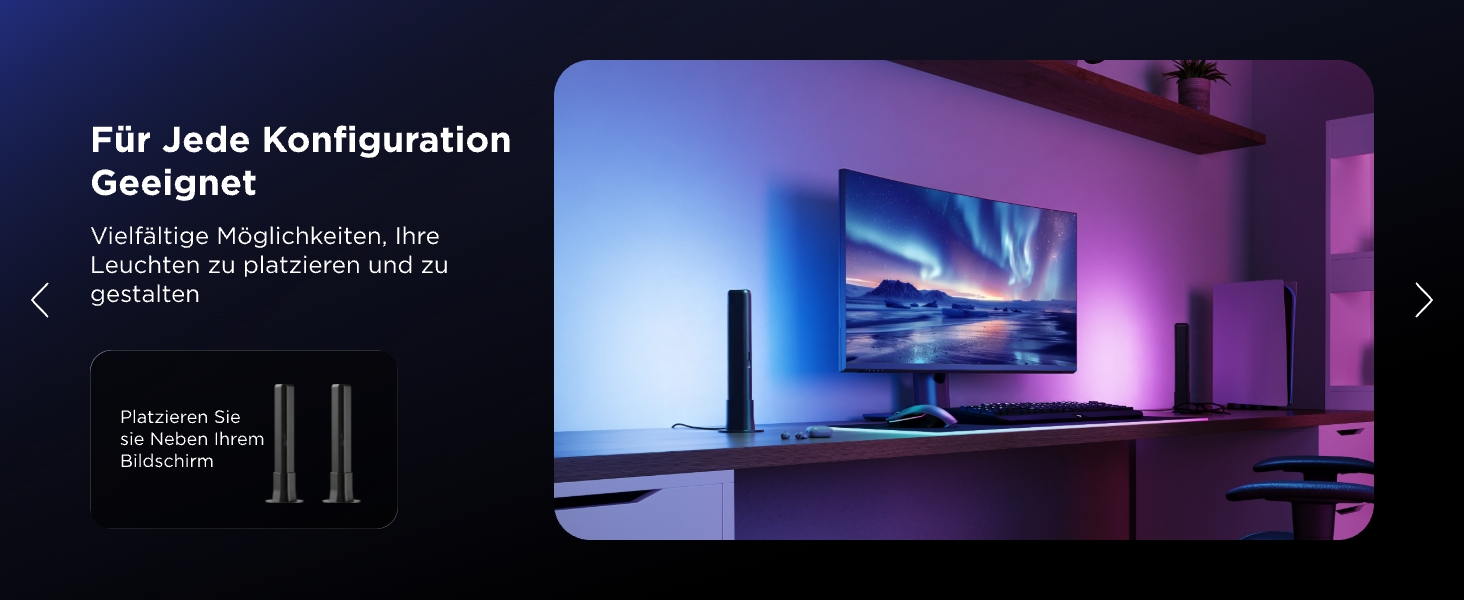 Світлодіодні LED-панелі Govee RGBICWW для підсвічування ТБ та ігрової зони, чорні